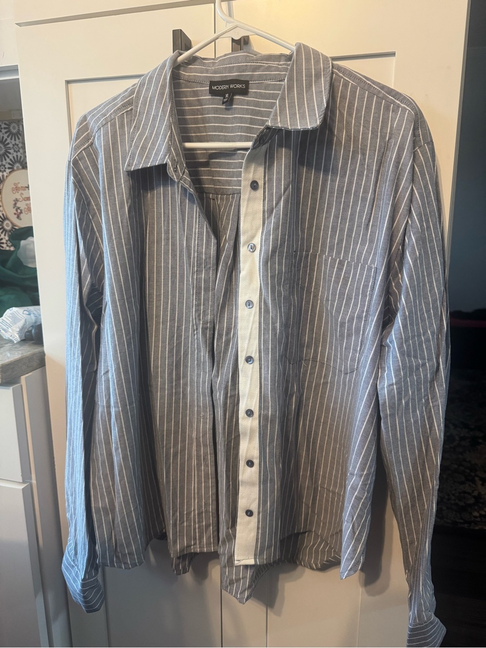 Modern Works Pinstripe Button-Down Shirt